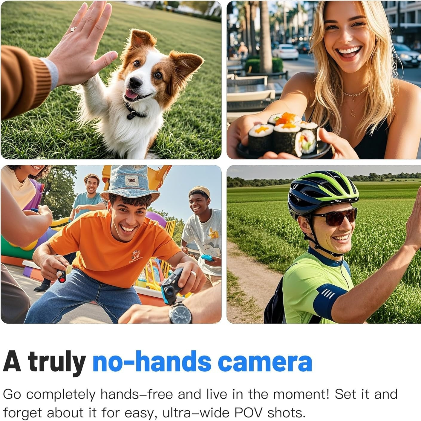 4K Thumb Action Camera, Waterproof Body Camera for Cycling & Pet Walking, 1080P HD Video Recording