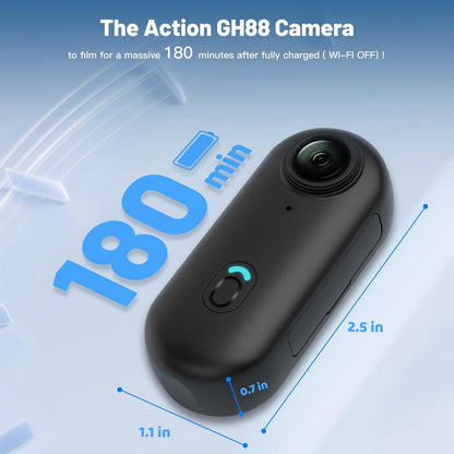 4K Thumb Action Camera, Waterproof Body Camera for Cycling & Pet Walking, 1080P HD Video Recording