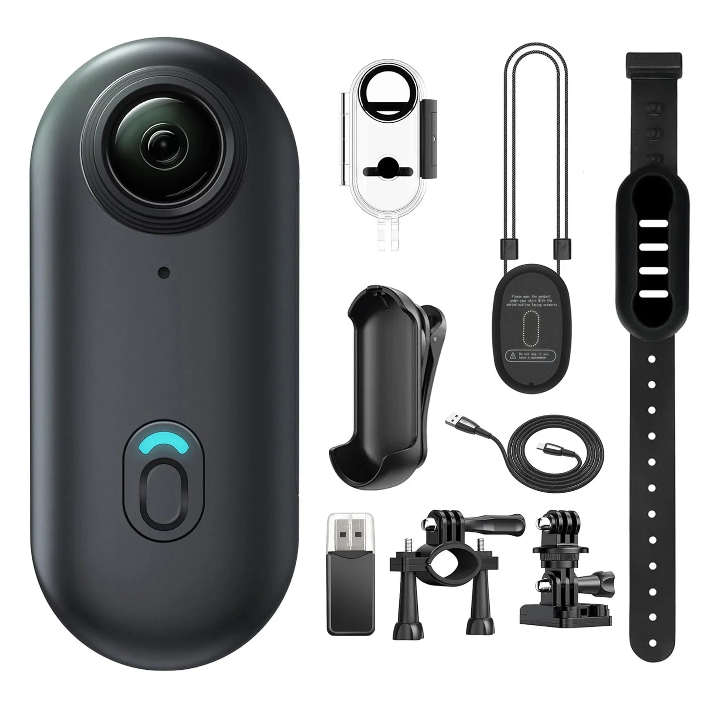 4K Thumb Action Camera, Waterproof Body Camera for Cycling & Pet Walking, 1080P HD Video Recording