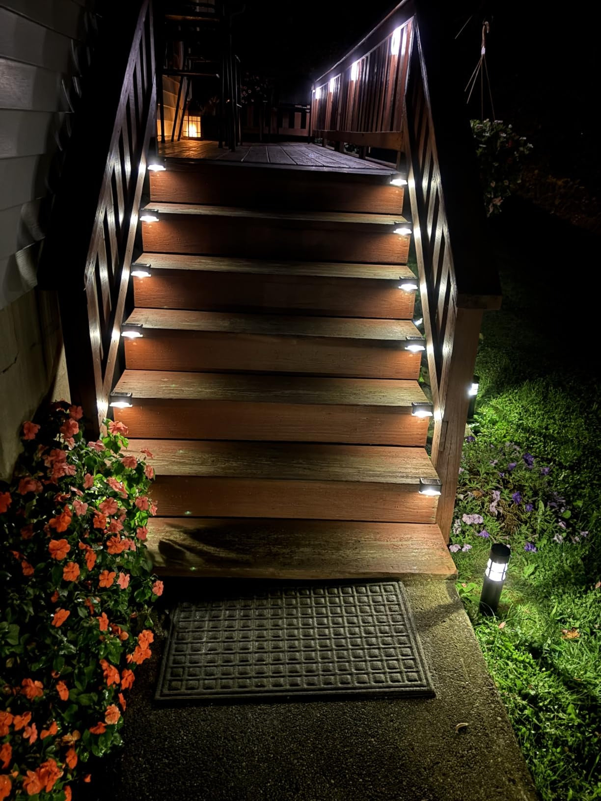 4 Pack Premium Solar Deck Lights – Outdoor, Wireless Installation, Waterproof (IP44), Durable ABS Material