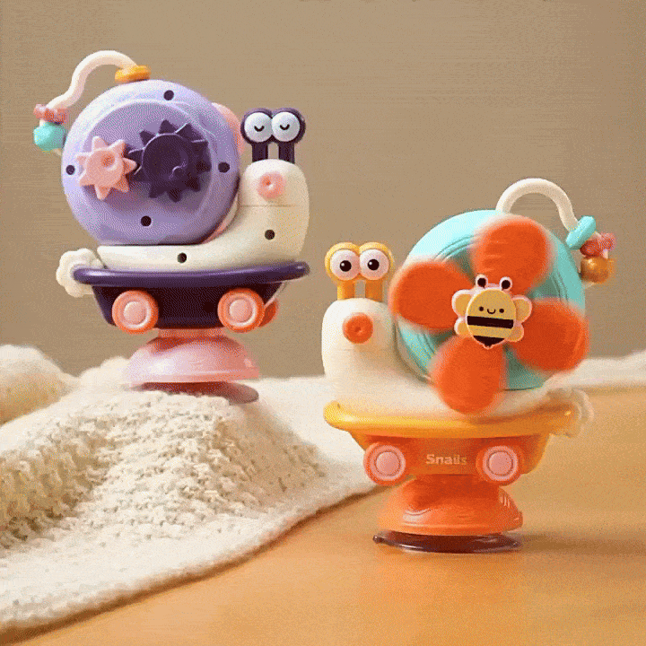 5-in-1 Snail Spinner Suction Toy, Montessori Baby Sensory Toy for Bath, Mealtime & Play, Safe for Ages 6 Months+