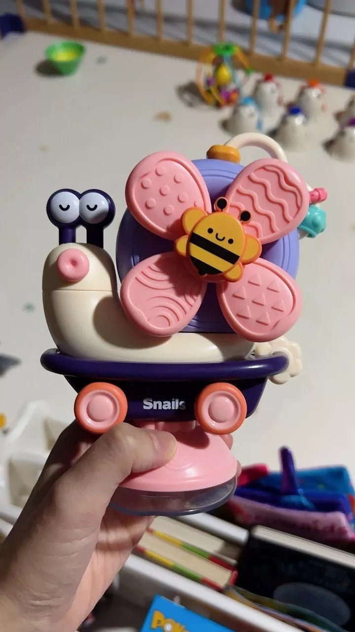 5-in-1 Snail Spinner Suction Toy, Montessori Baby Sensory Toy for Bath, Mealtime & Play, Safe for Ages 6 Months+