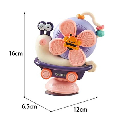 5-in-1 Snail Spinner Suction Toy, Montessori Baby Sensory Toy for Bath, Mealtime & Play, Safe for Ages 6 Months+