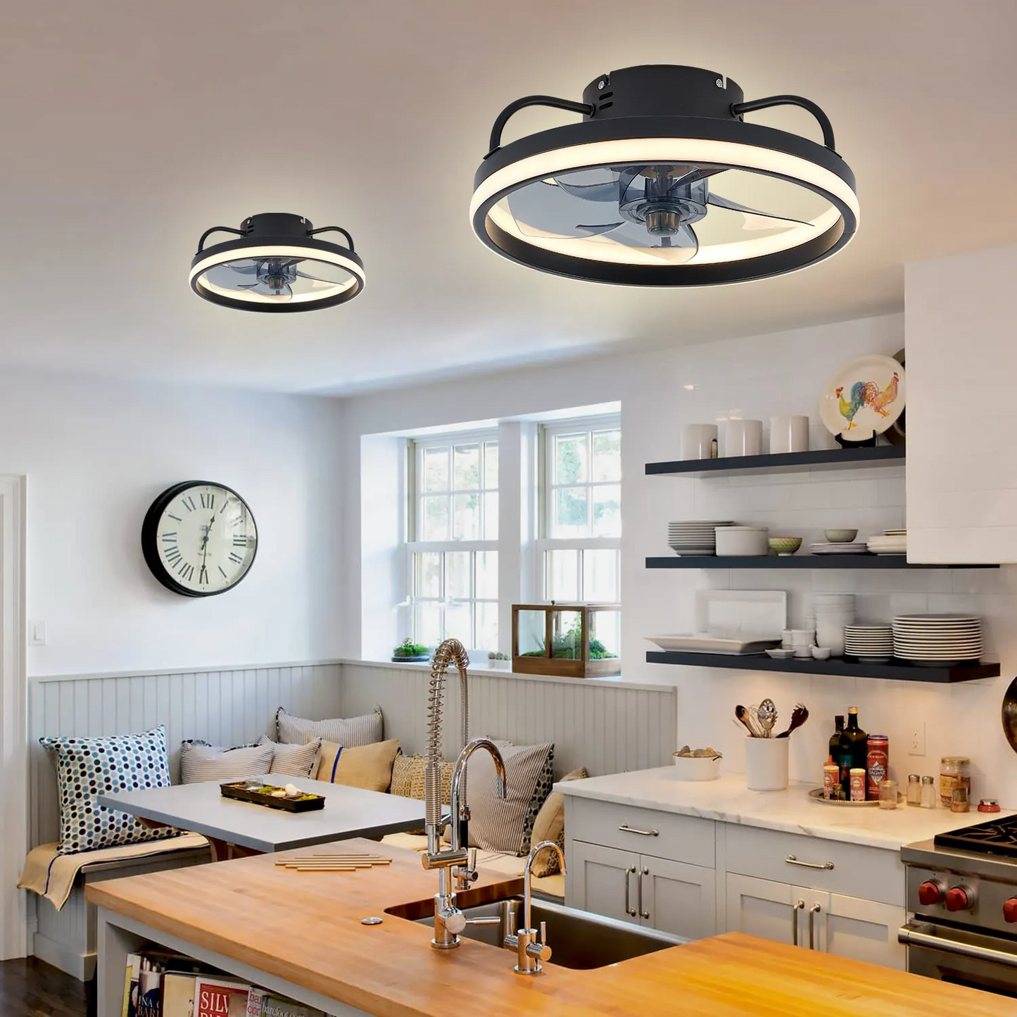 55W Multipurpose Ceiling Fan with LED Light and Remote Control, 3000K-6500K Dimmable