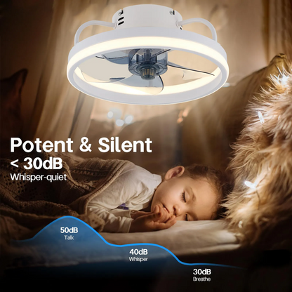 55W Multipurpose Ceiling Fan with LED Light and Remote Control, 3000K-6500K Dimmable