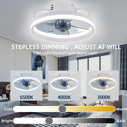 55W Multipurpose Ceiling Fan with LED Light and Remote Control, 3000K-6500K Dimmable