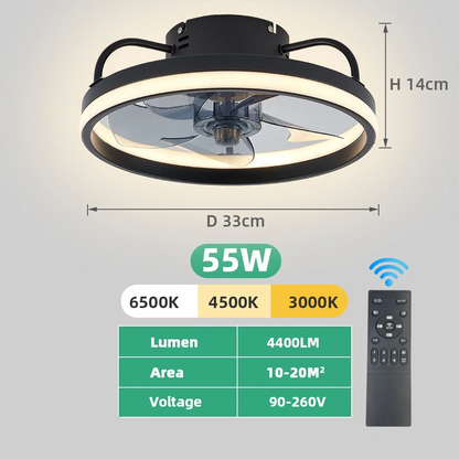 55W Multipurpose Ceiling Fan with LED Light and Remote Control, 3000K-6500K Dimmable