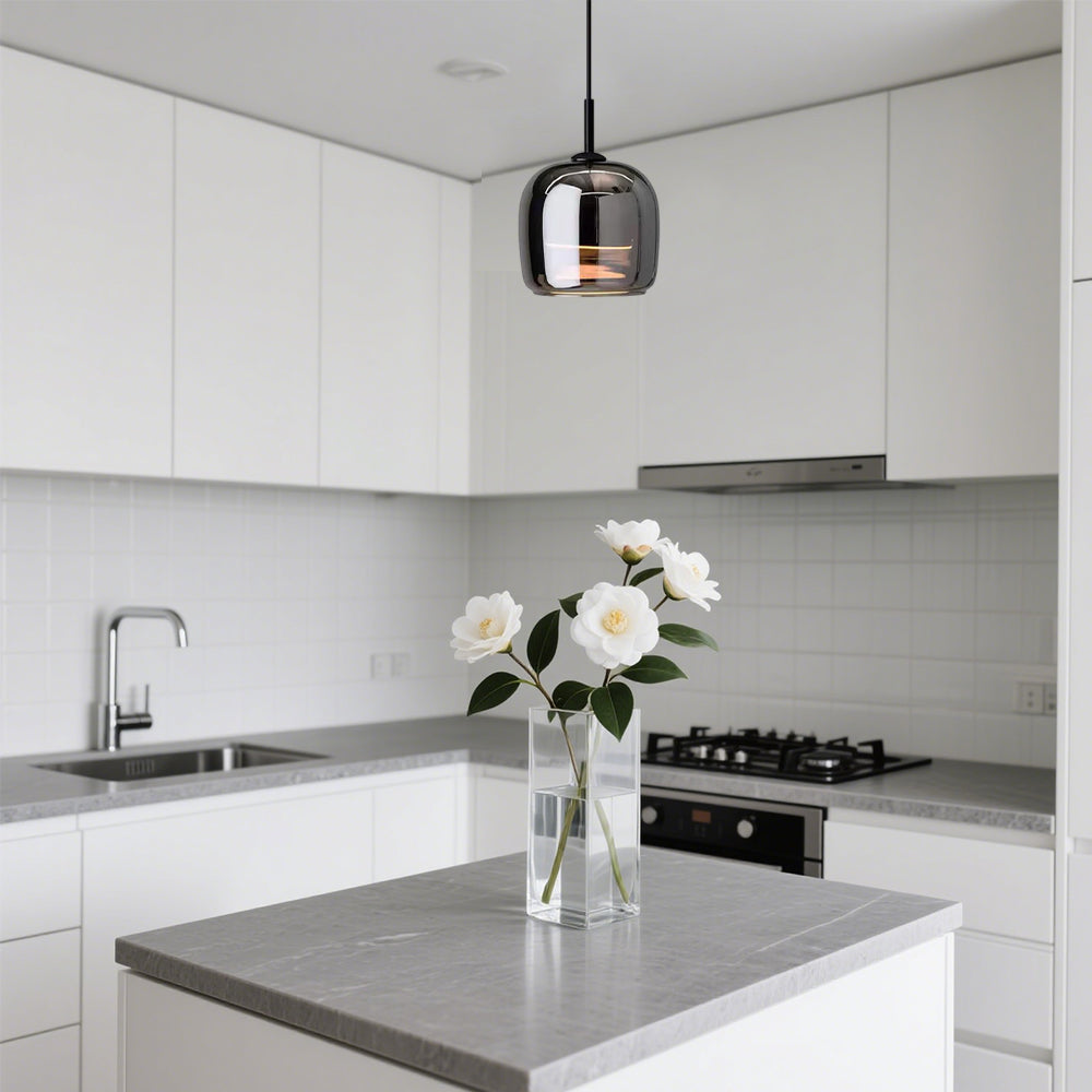Glarefusion Modern Black Glass Pendant Light