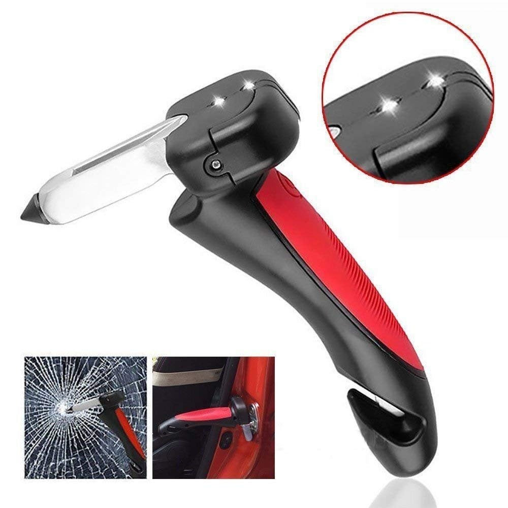 5 in 1 Car Handle Mobility Aid with Safe Window Breaker, Seatbelt Cutter, LED Flashlight for Safe Car Entrance-Exit