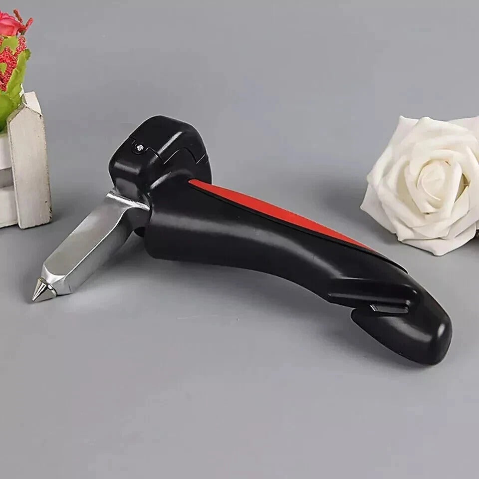 5 in 1 Car Handle Mobility Aid with Safe Window Breaker, Seatbelt Cutter, LED Flashlight for Safe Car Entrance-Exit