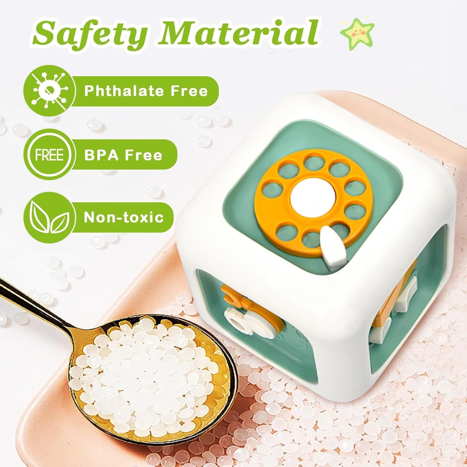 6-in-1 Montessori Busy Board, Cube Educational Toy with Locks, Gears, Switches & Shape Sorter, Safe for Ages 1+