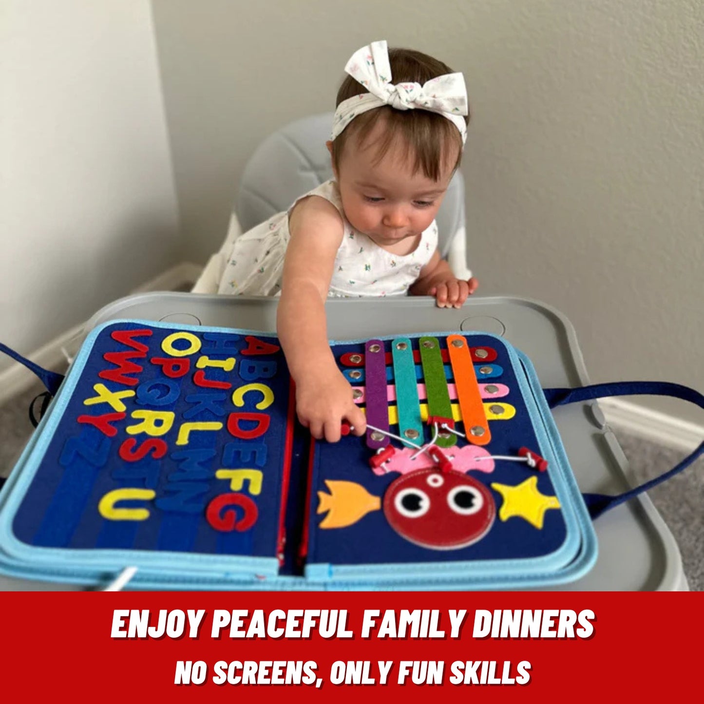 8-in-1 DIY Montessori Busy Board for Ages 2-6 – Non-toxic, Portable, Cartoon Design
