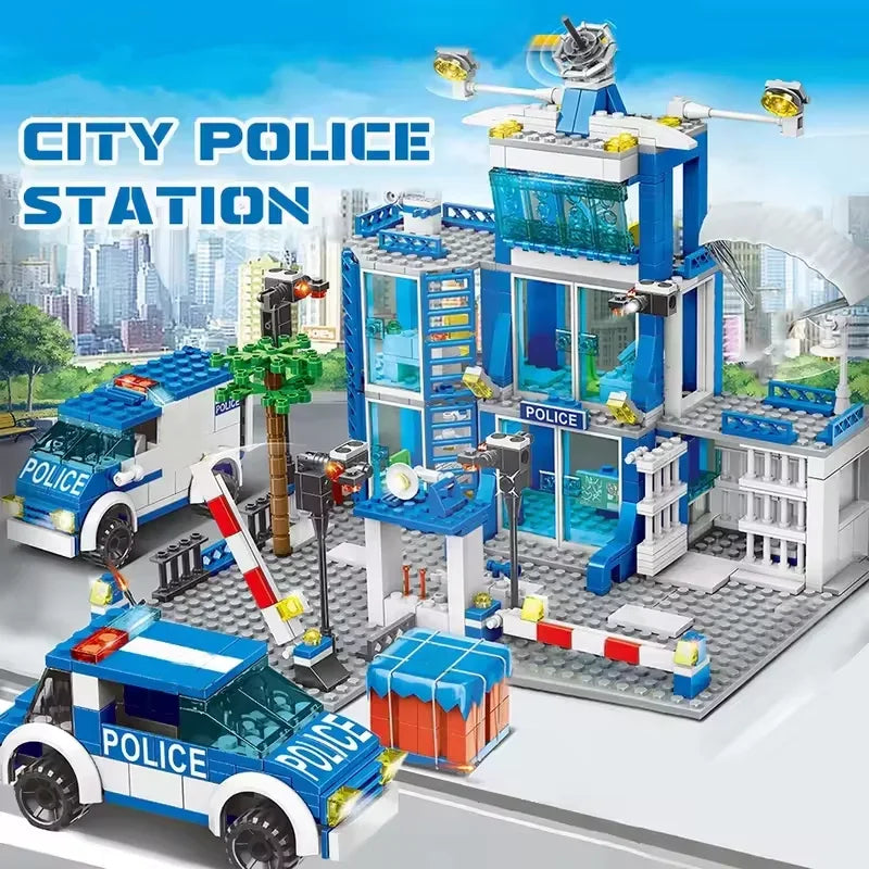 760 PCS Police Station Building Blocks Set with Durable ABS Plastic, Educational & Creative Toy for Kids, Safe for Ages 6+