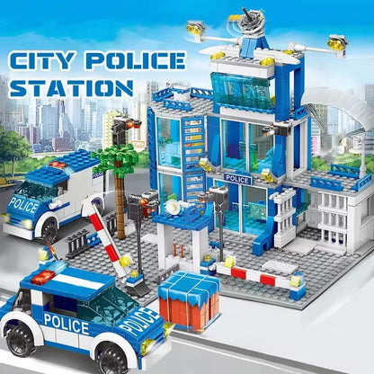 760 PCS Police Station Building Blocks Set with Durable ABS Plastic, Educational & Creative Toy for Kids, Safe for Ages 6+