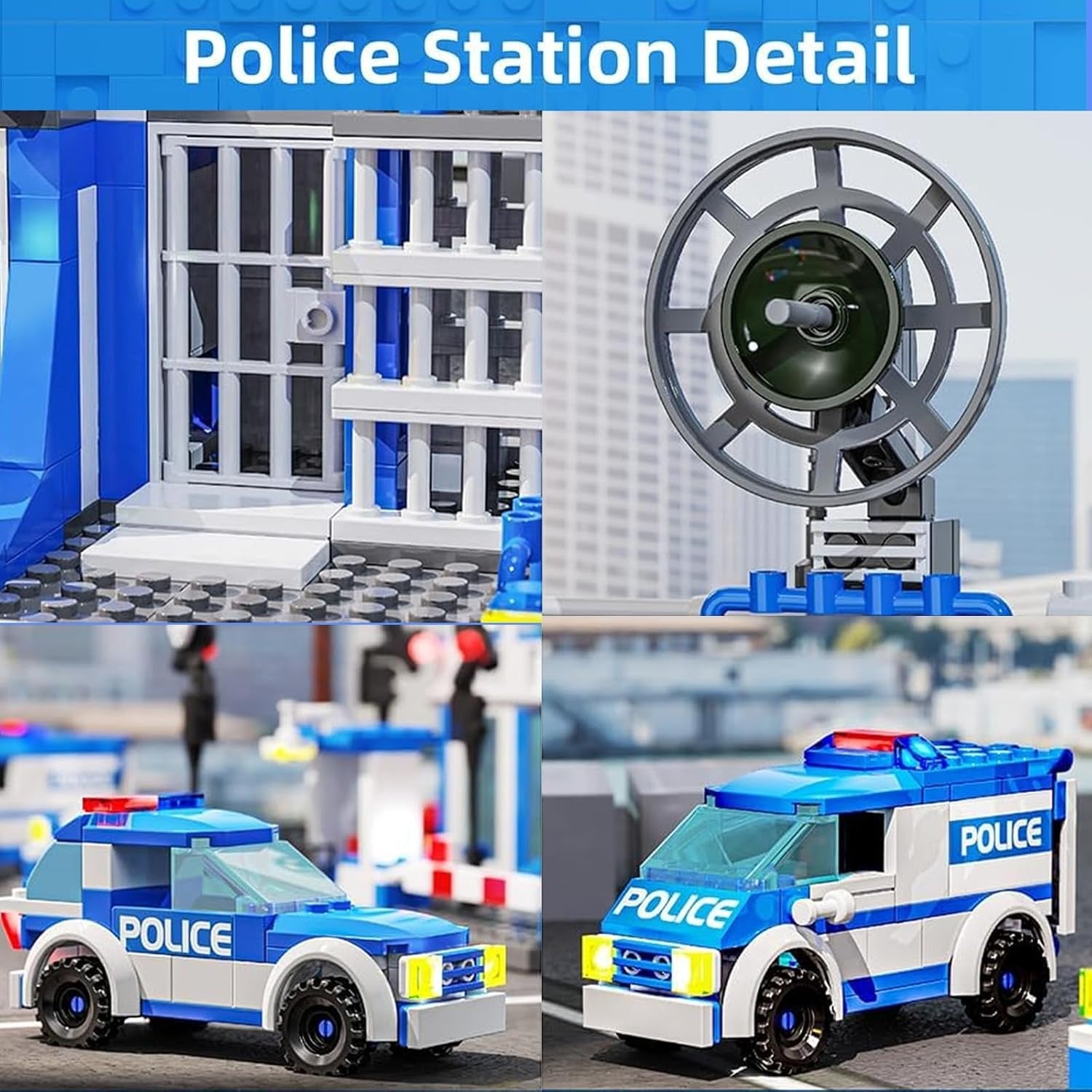 760 PCS Police Station Building Blocks Set with Durable ABS Plastic, Educational & Creative Toy for Kids, Safe for Ages 6+