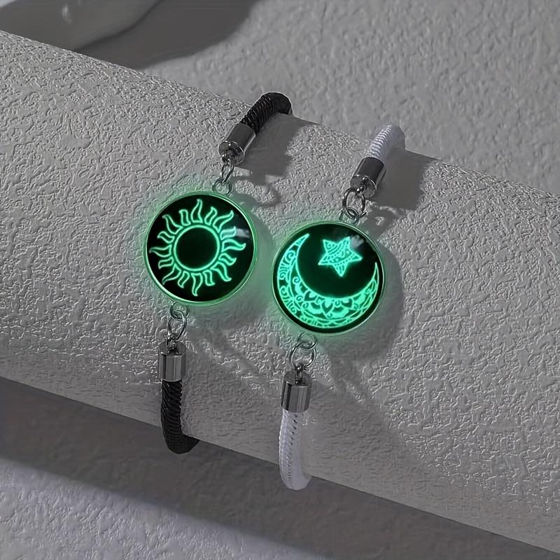 Sun & Moon Bracelets – 2-Pack Luminous Couples Jewelry for Long-Distance Love