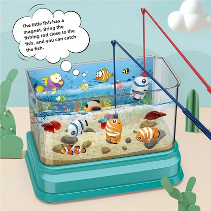 7pcs Electric Musical Aquarium Toy with Light, Fishing Game, Safe for Ages 3+