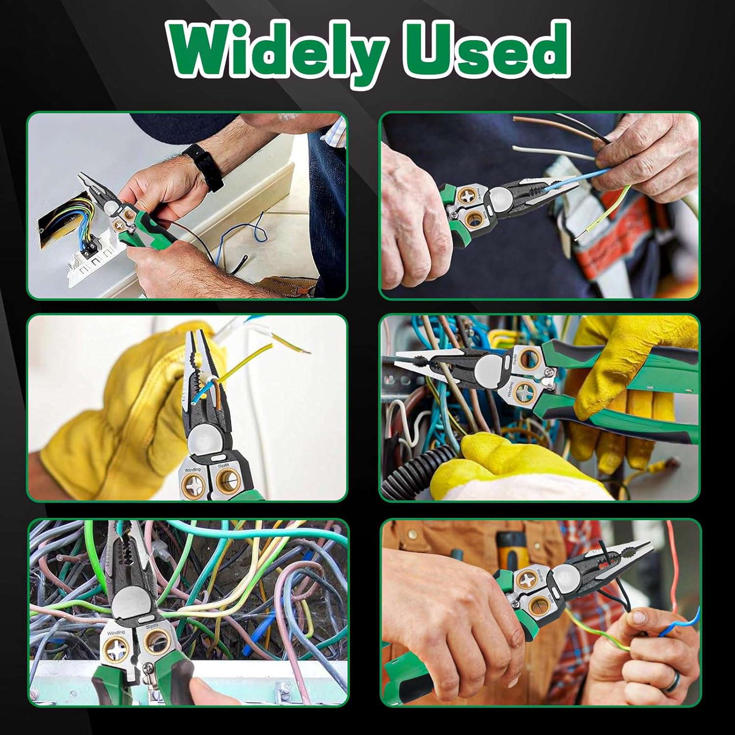 8-in-1 Multi-Functional Wire Stripping Pliers with Electrical Tester, Winding & Split Hole Design, Made from Durable Stainless Steel