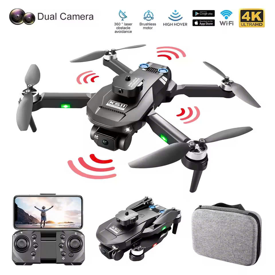 8K Professional Drone with Dual UHD Cameras, Obstacle Avoidance, Brushless Motor and Compact Foldable Design