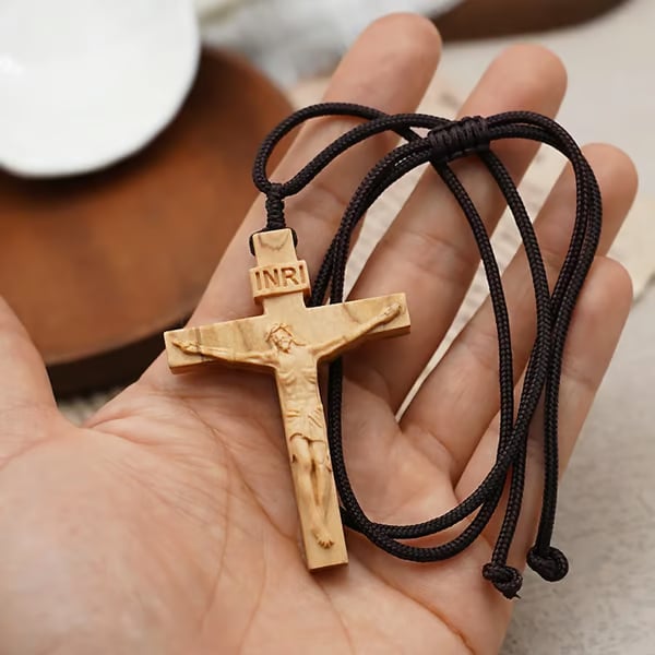 Handcrafted Wooden Cross Necklace