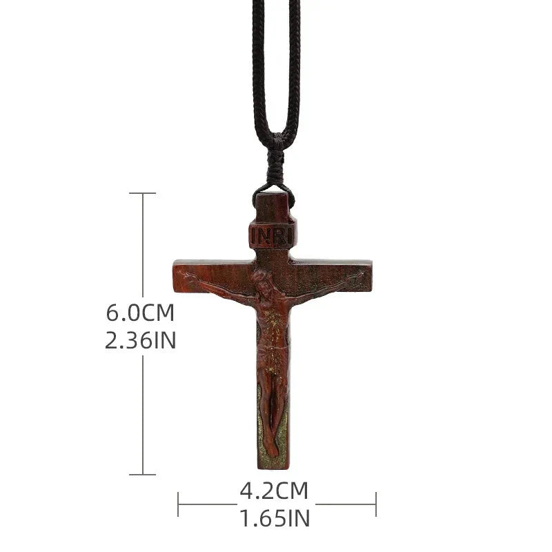 Handcrafted Wooden Cross Necklace