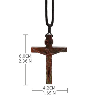 Handcrafted Wooden Cross Necklace