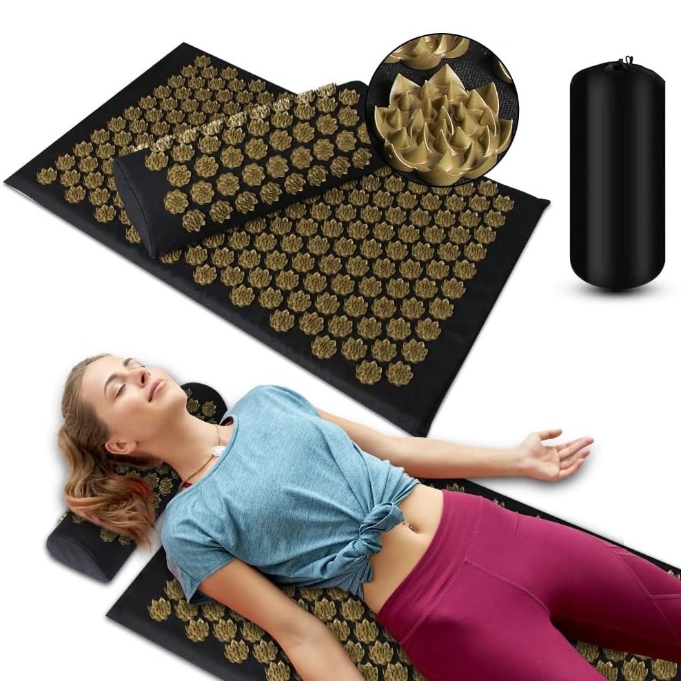 Acupressure Yoga Mat with Massage Pillow, Point Pressure, Even Relief, Foot Reflex Support, Muscle Relaxation