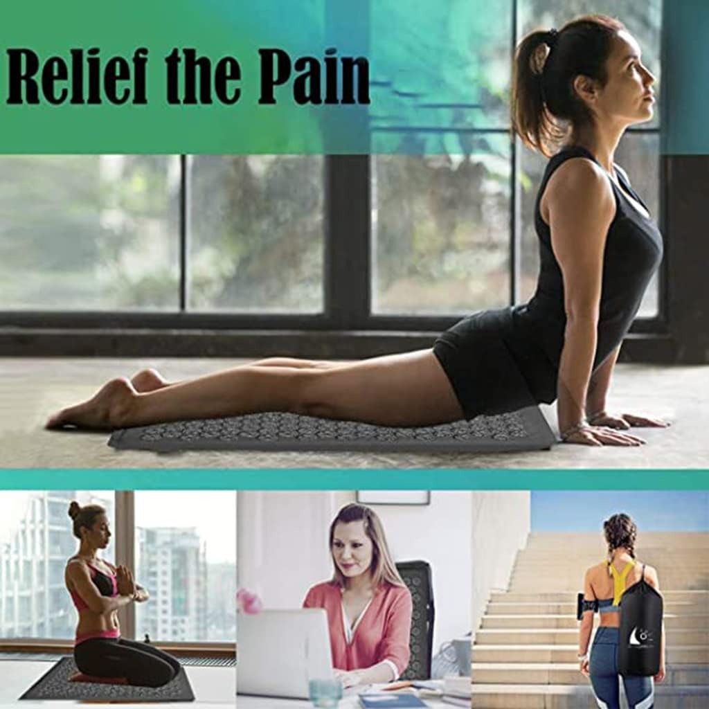 Acupressure Yoga Mat with Massage Pillow, Point Pressure, Even Relief, Foot Reflex Support, Muscle Relaxation