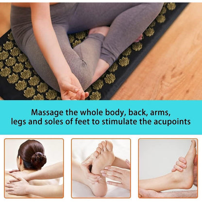 Acupressure Yoga Mat with Massage Pillow, Point Pressure, Even Relief, Foot Reflex Support, Muscle Relaxation