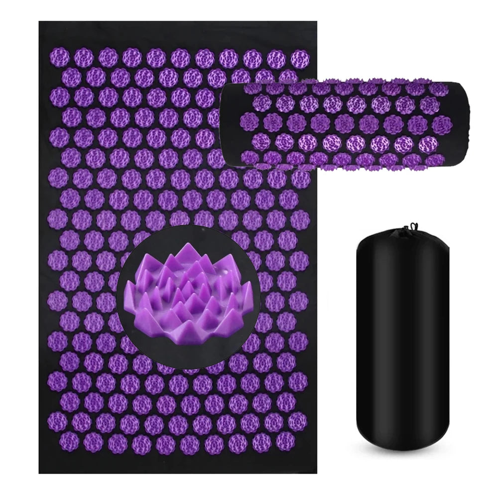 Acupressure Yoga Mat with Massage Pillow, Point Pressure, Even Relief, Foot Reflex Support, Muscle Relaxation