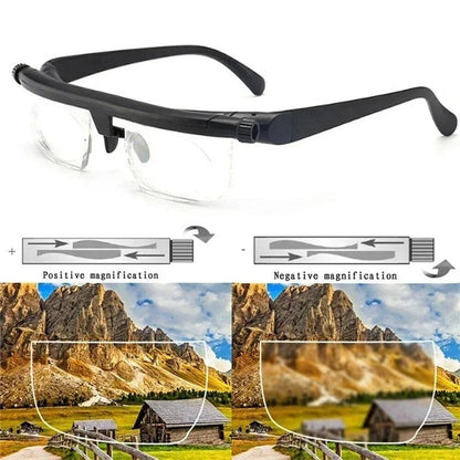 Adjustable Focus Reading Glasses for Myopia and Presbyopia Correction