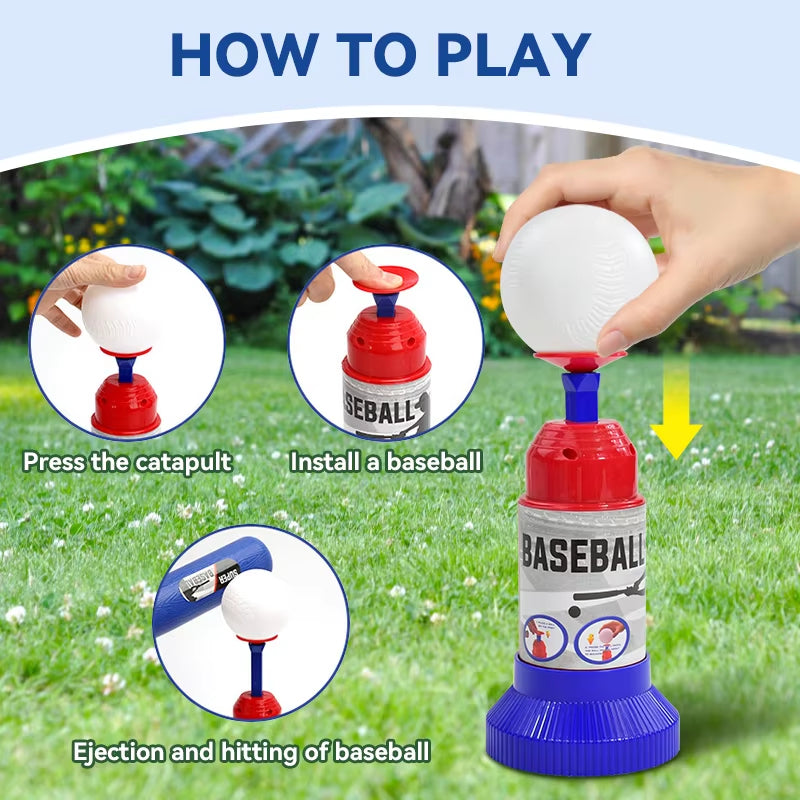 Adjustable Automatic Pitching Baseball Machine for Kids 3+
