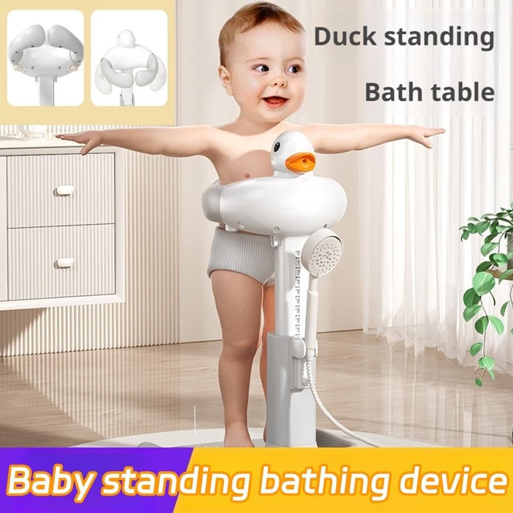 Adjustable Baby Bath Support Stand With Height Adjustable, Anti-Slip, Compact, Secure Shower Head Holder for Ages 6 month+