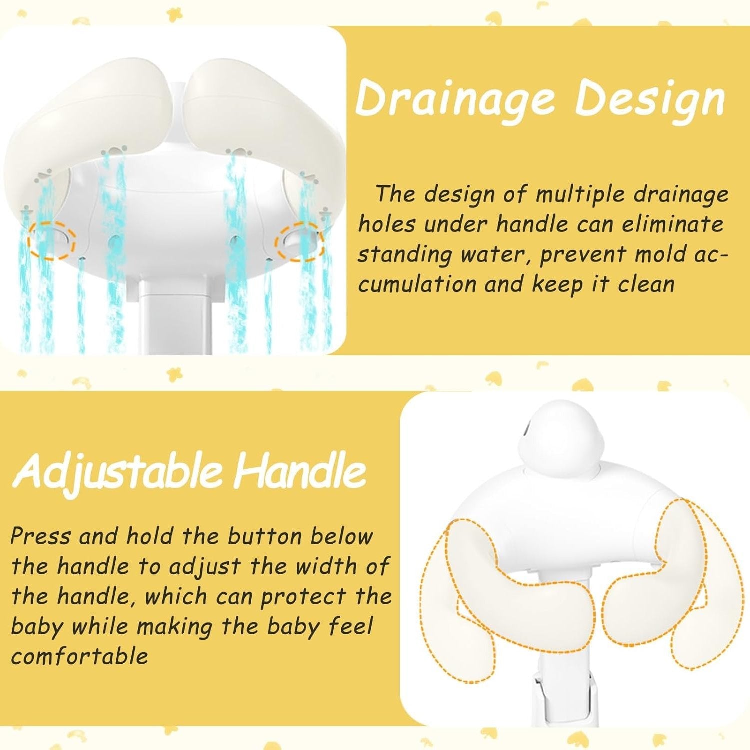 Adjustable Baby Bath Support Stand With Height Adjustable, Anti-Slip, Compact, Secure Shower Head Holder for Ages 6 month+