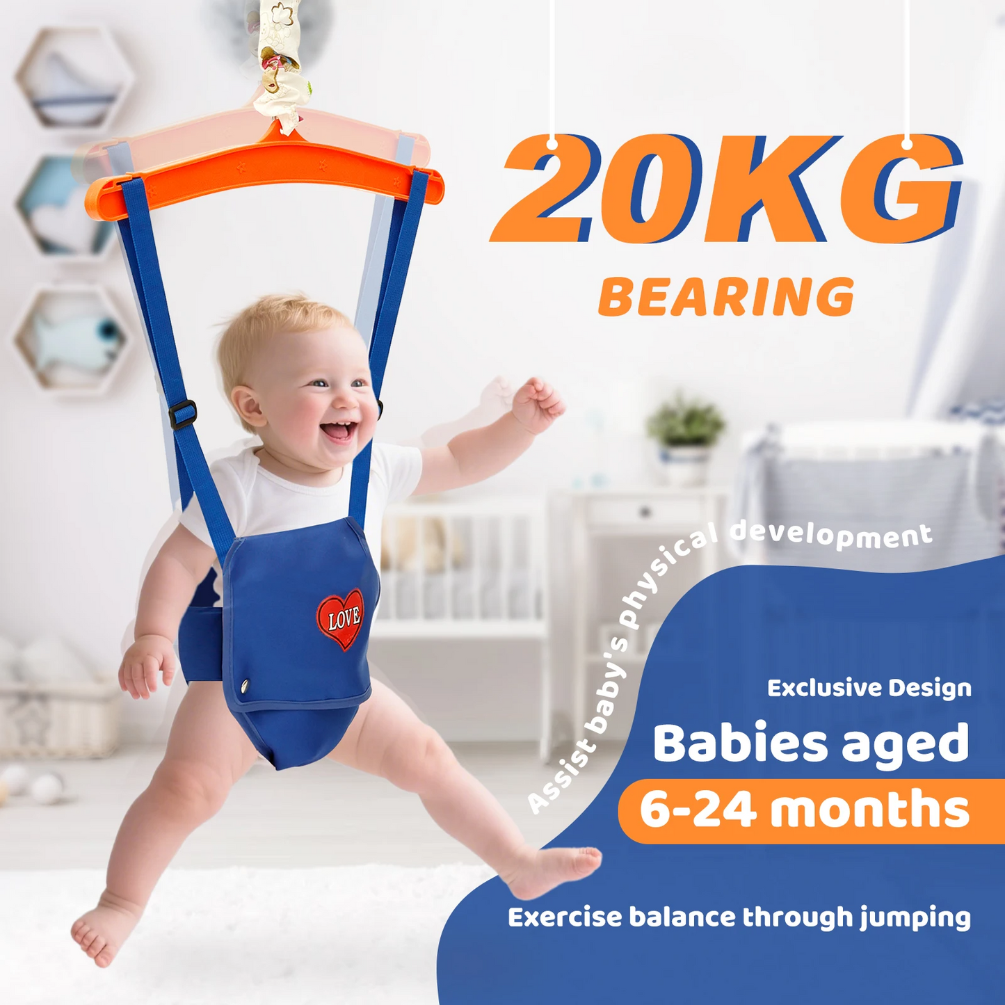Adjustable Baby Doorway Swing Toy – Safe Indoor Swing for Babies & Toddlers 6 Months+