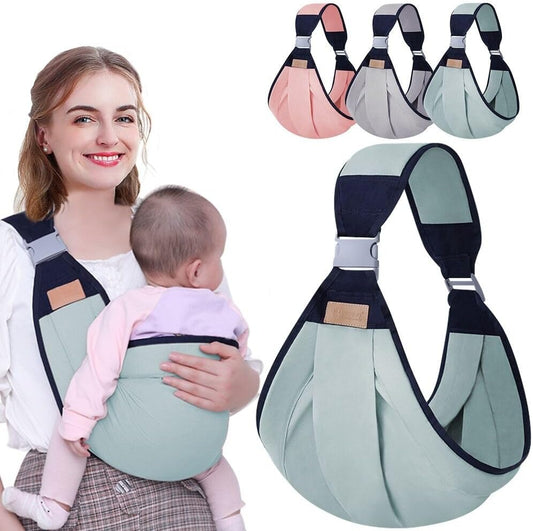 Adjustable Baby Wrap Soft Newborn Sling with Ergonomic Design, C-Shaped Back Support, Safe for Babies 1 Months+