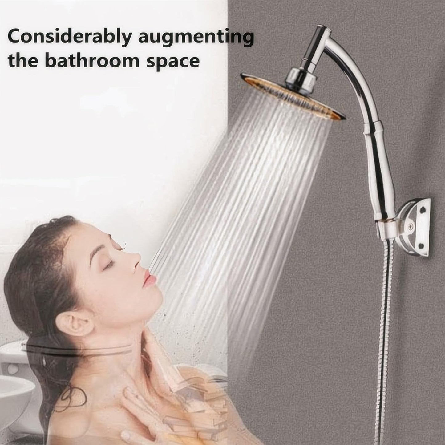Adjustable Shower Head with Wall Mount, Anti-Clog Design, Safe Materials, Easy to Install and Use