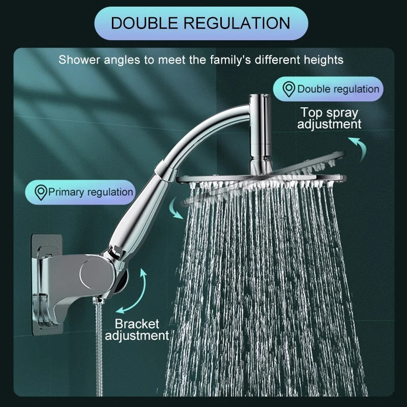 Adjustable Shower Head with Wall Mount, Anti-Clog Design, Safe Materials, Easy to Install and Use