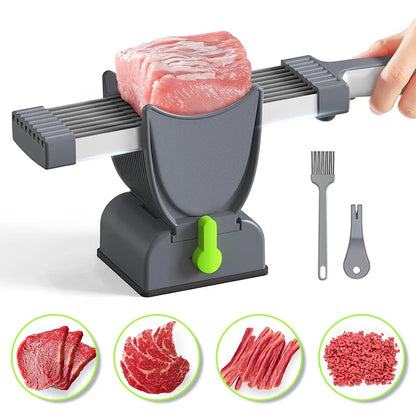Adjustable Thickness Stainless Steel Meat Slicer – Heavy-Duty Manual Cleaver for Quick and Precise Meat Cutting