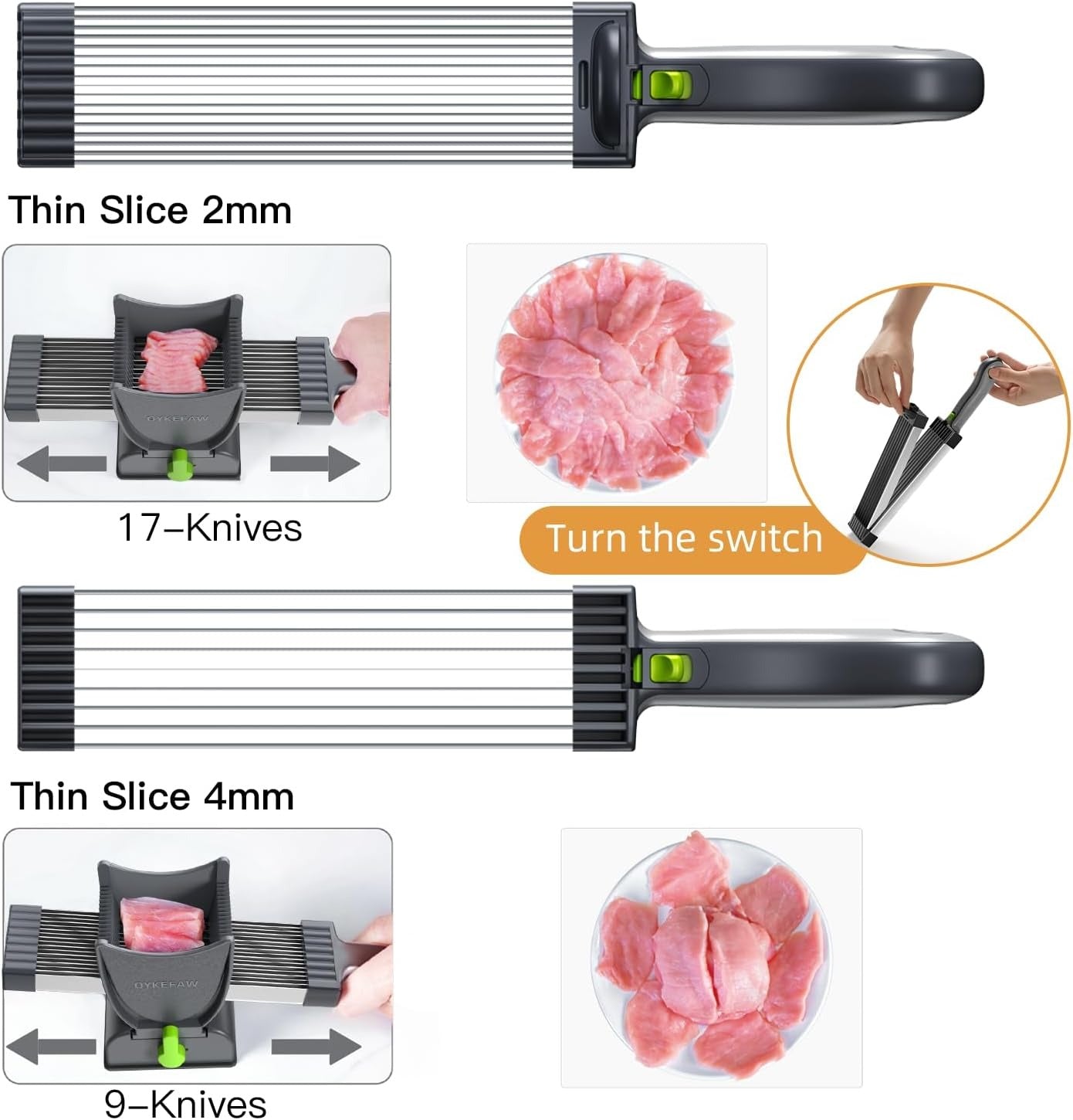 Adjustable Thickness Stainless Steel Meat Slicer – Heavy-Duty Manual Cleaver for Quick and Precise Meat Cutting