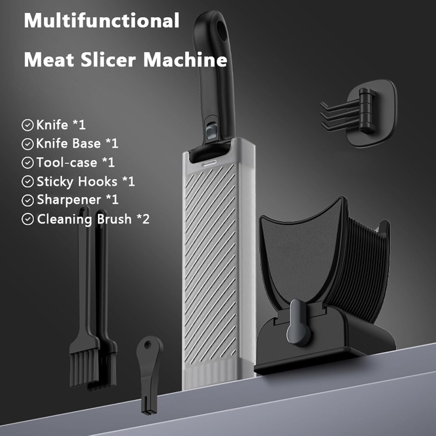 Adjustable Thickness Stainless Steel Meat Slicer – Heavy-Duty Manual Cleaver for Quick and Precise Meat Cutting