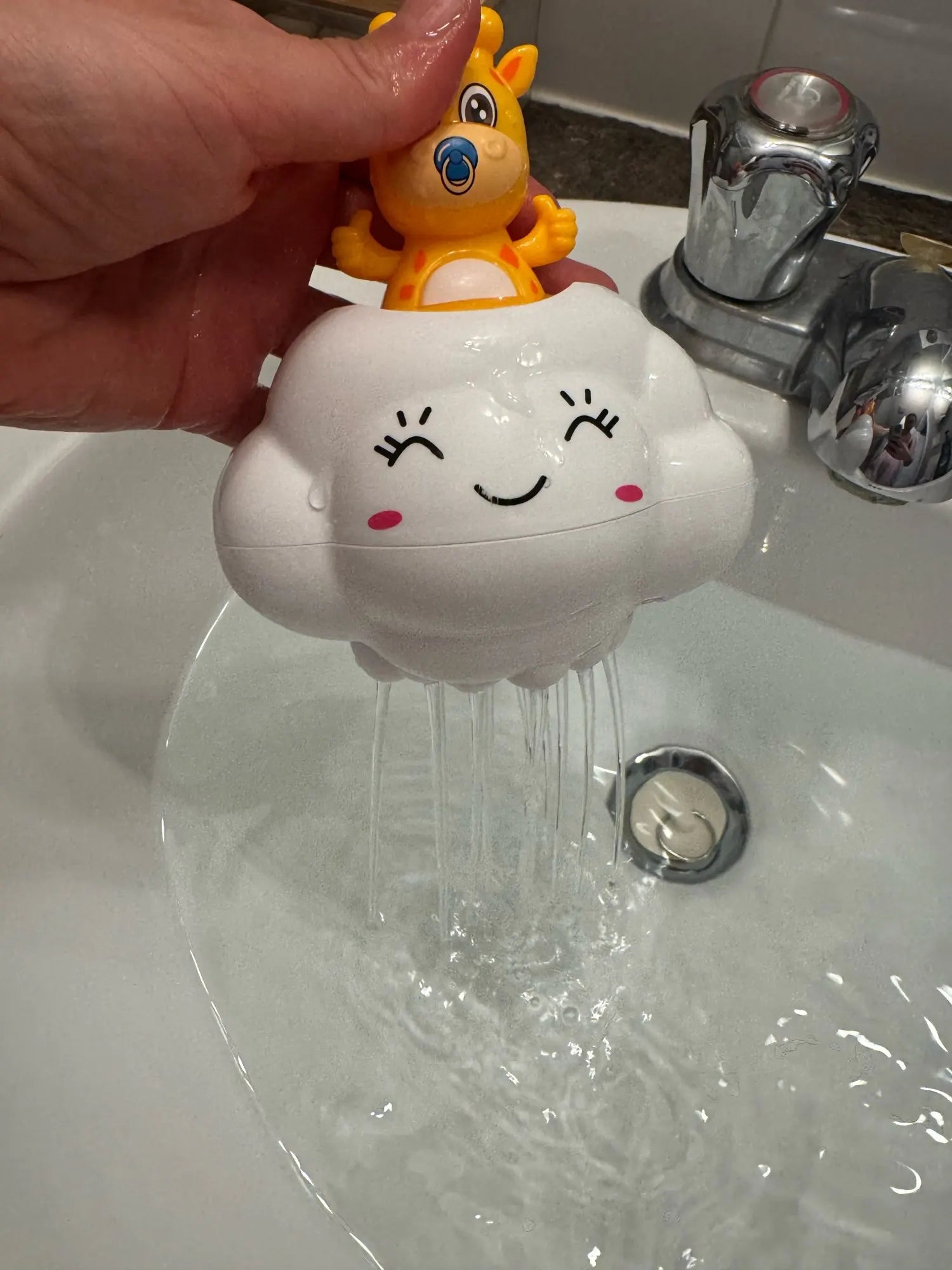 Adorable Cloud Bath Toy with Gentle Waterfall Fun