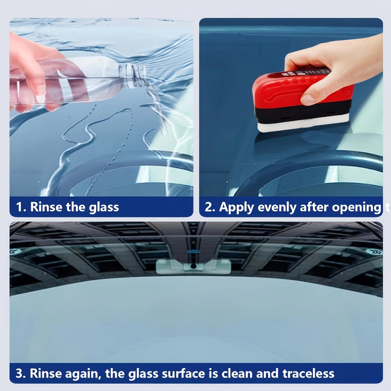 Advanced Glass Oil Film Cleaning Brush for Car Windshield Water Stain Removal