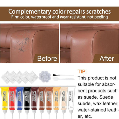 Advanced Leather Repair Gel with Multiple Colors, Shiny Finish, No Technique Required