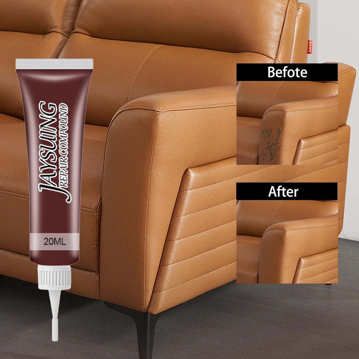 Advanced Leather Repair Gel with Multiple Colors, Shiny Finish, No Technique Required