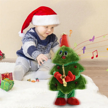 Animated Christmas Songster with Singing & Dancing Christmas Tree and Cute Saxophone Design, Safe for Ages 3+