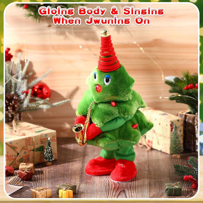 Animated Christmas Songster with Singing & Dancing Christmas Tree and Cute Saxophone Design, Safe for Ages 3+