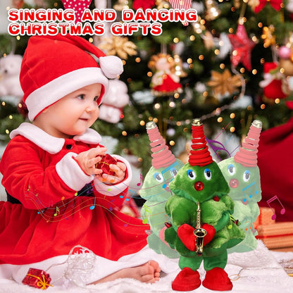 Animated Christmas Songster with Singing & Dancing Christmas Tree and Cute Saxophone Design, Safe for Ages 3+