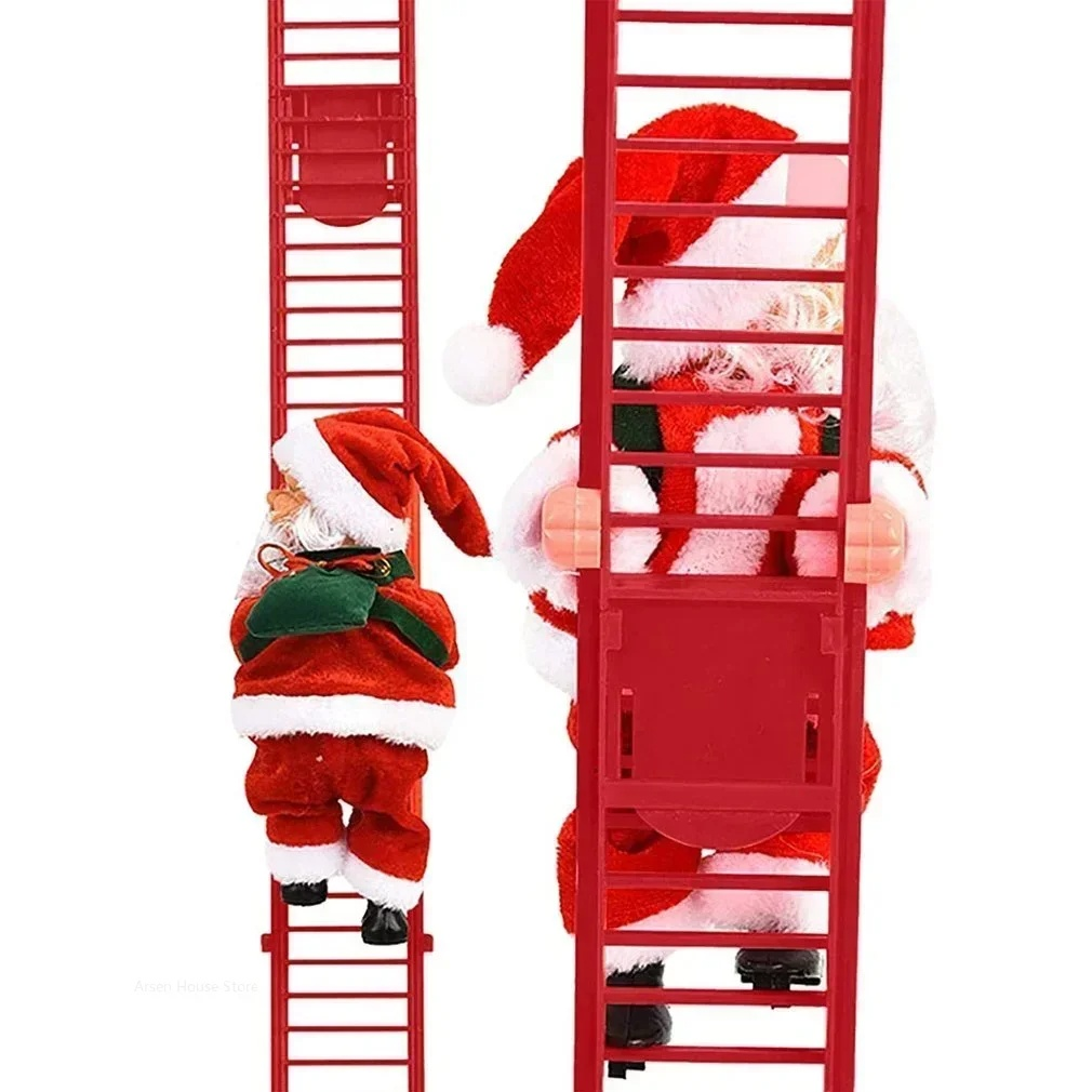 Animated Climbing Santa Christmas Decoration with LED Lights – Unique Christmas Tree Ornament