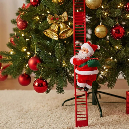 Animated Climbing Santa Christmas Decoration with LED Lights – Unique Christmas Tree Ornament